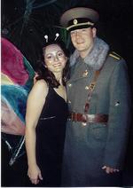 Who knew that Butterflies were attracted to Russian soilders?  Libby and Steve (engaged to be married in March of 2003)