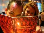 Cherie and Greg can't decide from over the 100 different choices of rum at the Rum Jungle in the Mandalay Bay.