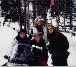 We got a lot of exercise that week....dancing, skiing...here's us on the snow-mobile!