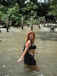The only way to get into the Costa Rican park "Manuel Antonio" is to wade through the entrance.  