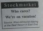 The stock market section of a local Cayman paper.