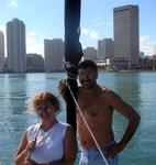 Marsha and Jim with Miami in the background.