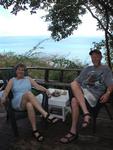 Joanne and Stan on the balcony of our A-frame rental property in Culebra.
