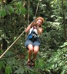 Swinging through a Costa Rican rain forest.