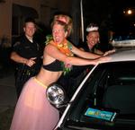 A cop tries to bust up the party; Cherie and Jean get "frisked."