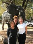 Cherie, Kristi, Renee with elephant.