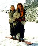 Cherie and Kristi on a tandem snowboard in Austria.  This photo was taken before I snapped my arm in two.