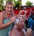 I advise people to have at least one Pina Colada before they shave their head.