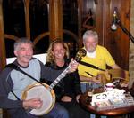Surrounded by traditional Irish musicians.