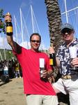 Phil (Carnival) and Justin (Carrie On) celebrate their 1st and 2nd place wins at ASW in the Bareboat 3 Class.