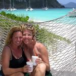 Cherie and Jean (best-friends since 4th Grade) on a hammock in paradise.