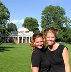 Cherie and Jean in front of Monticello, Thomas Jefferson's house.