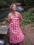 Jean thought of everything for our campsite.  Even a table cloth that doubled as an evening gown.