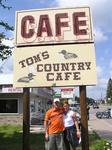 Allison and Sam at Tom's County Cafe, home of the $1.49 breakfast special.