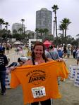 Cherie completes the Long Beach Triathlon.