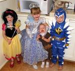 The kids dressed up for Halloween.