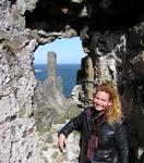 Cherie stops to admire a castle on the way to the Giant's Causeway in Antrim County, Northern Ireland.