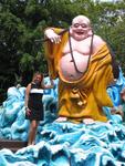 Cherie with a big Buddha.