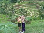 Cherie and Margaret in the terraced rice fields near Ubud, Bali.