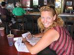 Cherie fills out her tax forms in a Key West bar.  Classic.