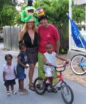 Cherie and Greg getting ready for the parade with some kids in Key West.