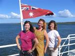 Hilda, Cherie and Diane on the ferry to Fraser Island.