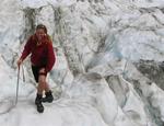 Cherie, exploring the glacier.