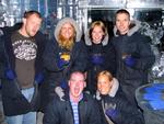 The gang in our parkas. (It's colder in the bar than outside!)