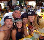 Pirates (Dustin, Billy, Laura, Greg and Cherie) gather to raise money for local Banderas Bay charities in the annual "Pirates for Pupils." *Photo by Richard/Lat 38