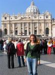 Cherie in front of St. Peter's Basilica, Rome, Italy.