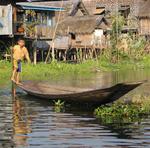 Some people say the Intha people paddle with their legs so they can keep their hands free to fish.