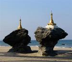 Pagoda by the shore.