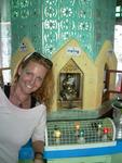 Cherie by the "Sunday" shrine.  In Myanmar, a persons personality traits are said to depend on which day they were born. 