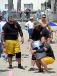 The next event is the grueling Sandbag Carry.