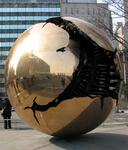 The "golden globe" at the United Nations in New York.