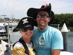 Camelia and Dustin raise our pirate flag. 