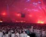 A red glow at Sensation White 2007.
