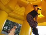 Tyler flips for bouncy-houses.