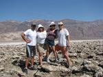 Greg, Cherie, Karem and Dean on the salt-caked earth in Death Valley.