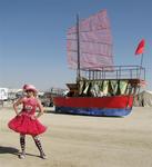 Cherie at Burning Man 2008 "The Green Man".  Who else is ready for a sail through the Black Rock Desert in Nevada?