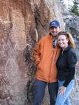 Cherie and Greg by the local petroglyphs.