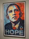 The original "Hope" artwork by Shepard Fairey is on display at the National Portrait Gallery.