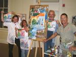 Cherie, Diane and Theo with local Key West artist Rick Worth after taking TSKW's class: Painting Boot Camp.