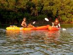 Cherie and Greg on the Paddle, Pirates and Poltergeists Tour, a spooky kayak tour through the mangroves of Key West.