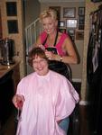 Linda gets a pink stripe from Michelle.