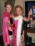 Jean and Cherie with the magic pink capes.