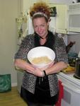 Cherie with one "Cherie serving" of pasta.