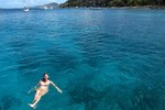 Floating in the warm clear water of the BVI